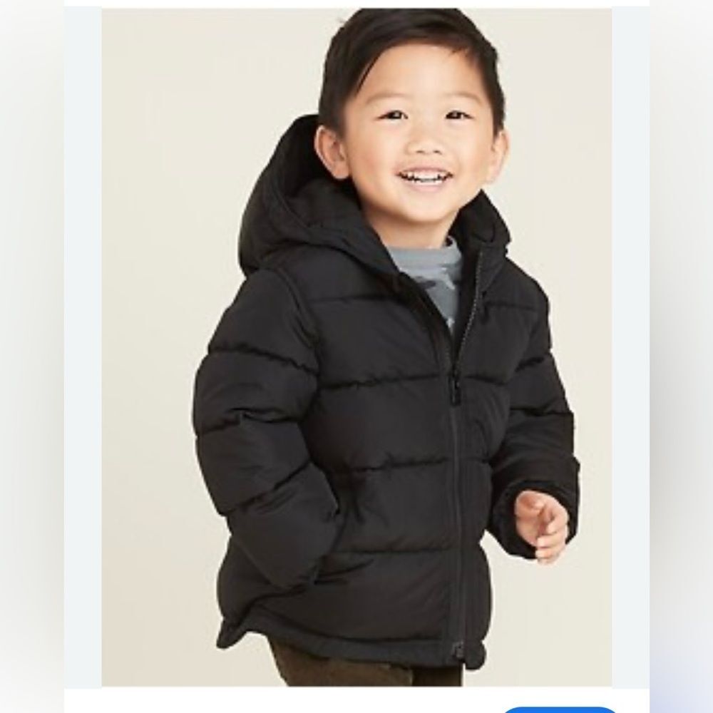 Old Navy Baby Black Fleece Puffer Coat 24M